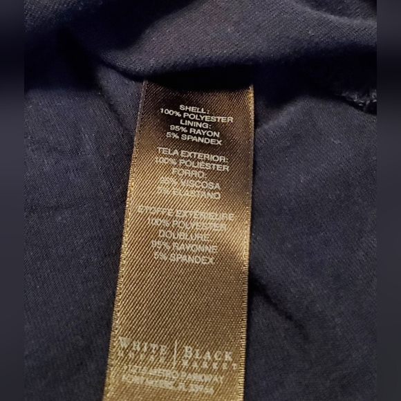 White House Black Market Navy Blue Sleeveless Blouse With Sheer Overlay Size M - Picture 6 of 7